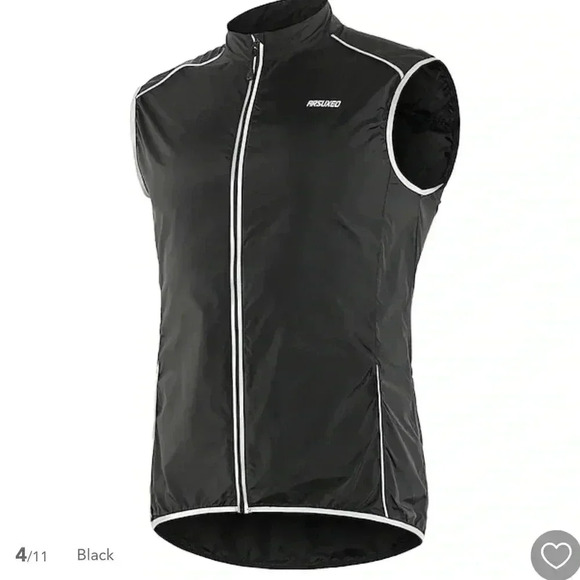 Arsuxeo reflective vented cycling vest with zippered back pocket - Picture 1 of 9